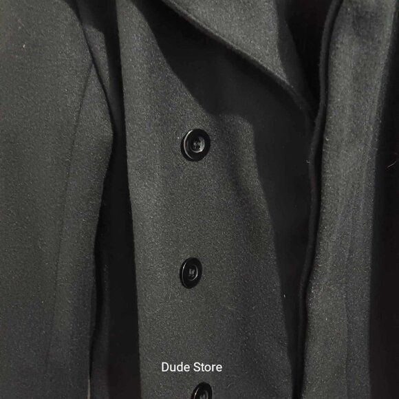 Women's Unbranded Polyester Black Long Coat - Size Medium *EUC* - Picture 3 of 9